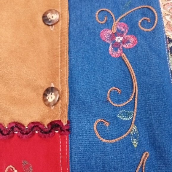 Vintage Koret Womens Jacket Blazer Blue Medium Lined Button Up Career Floral - Picture 6 of 15